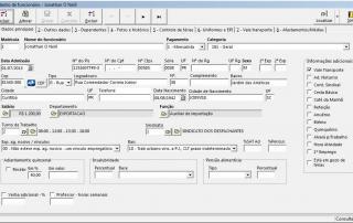 Cadastro de funcionários
